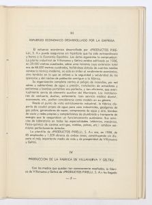 Memoria justificativa del derecho que tiene la Sociedad Española Productos Pirelli, S.A. de acogerse a los beneficios de la ley de 16 de marzo de 1939 sobre anticipos destinados a la reparación de los daños sufridos por la destrucción de su fábrica de Villanueva y Geltrú