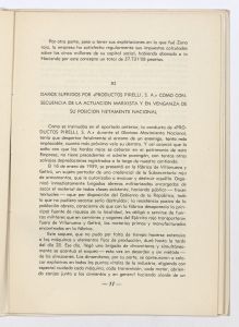 Memoria justificativa del derecho que tiene la Sociedad Española Productos Pirelli, S.A. de acogerse a los beneficios de la ley de 16 de marzo de 1939 sobre anticipos destinados a la reparación de los daños sufridos por la destrucción de su fábrica de Villanueva y Geltrú