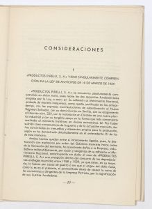 Memoria justificativa del derecho que tiene la Sociedad Española Productos Pirelli, S.A. de acogerse a los beneficios de la ley de 16 de marzo de 1939 sobre anticipos destinados a la reparación de los daños sufridos por la destrucción de su fábrica de Villanueva y Geltrú