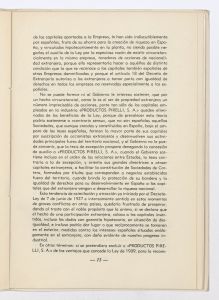 Memoria justificativa del derecho que tiene la Sociedad Española Productos Pirelli, S.A. de acogerse a los beneficios de la ley de 16 de marzo de 1939 sobre anticipos destinados a la reparación de los daños sufridos por la destrucción de su fábrica de Villanueva y Geltrú