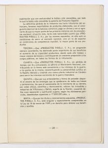 Memoria justificativa del derecho que tiene la Sociedad Española Productos Pirelli, S.A. de acogerse a los beneficios de la ley de 16 de marzo de 1939 sobre anticipos destinados a la reparación de los daños sufridos por la destrucción de su fábrica de Villanueva y Geltrú