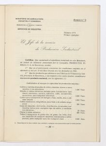 Memoria justificativa del derecho que tiene la Sociedad Española Productos Pirelli, S.A. de acogerse a los beneficios de la ley de 16 de marzo de 1939 sobre anticipos destinados a la reparación de los daños sufridos por la destrucción de su fábrica de Villanueva y Geltrú